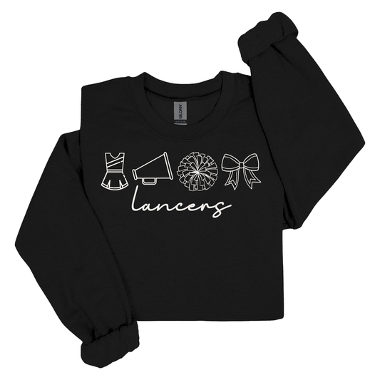 LANCER DOODLE BLK + WHITE - SWEATSHIRT