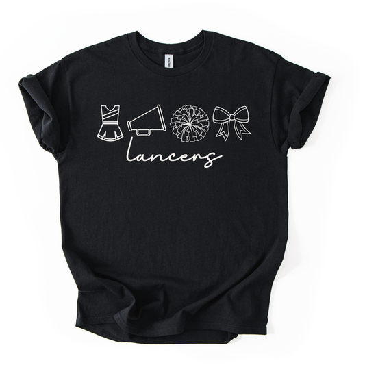 LANCER DOODLE BLK + WHITE - SHORT SLEEVE TEE