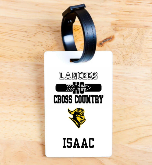 LANCERS XC BAG TAG - BLOCK LETTER FONT  **personalization - enter name in the “add delivery instructions” field @ checkout**