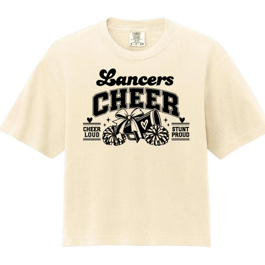 CHEER LOUD STUNT PROUD - CROP TEE